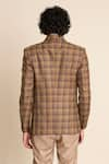 Shop_Gargee Designers_Brown 100% Wool Tweed Checks Checkered Pattern Blazer _at_Aza_Fashions