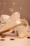 Shop_House Of Vian_Gold Embroidery Jashn Scallop Kolhapuri Wedges _at_Aza_Fashions