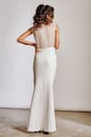 Shop_Pocket Stories_Off White Microsuit Embroidery Cutdana And Sequin Round Fitted Gown  _at_Aza_Fashions