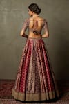 Shop_RI.Ritu Kumar_Red , Brocade, Organza Sequins, Applique, Ishana Bridal Lehenga Set _at_Aza_Fashions