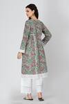 Shop_Shetab Kazmi_Green Cotton Printed Kurta And Palazzo Set_at_Aza_Fashions