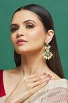 Shop_Our Purple Studio_White Stones, Beads And Kundan Embellished Earrings _at_Aza_Fashions