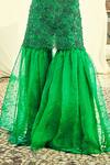 Shop_Surily G_Green Organza Embroidered Hand Sharara  _at_Aza_Fashions