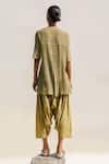 Shop_Urvashi Kaur_Yellow Handspun Jamdani Cotton Silk Woven Geometric Quotient Salwar _at_Aza_Fashions