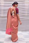 Priyanka Raajiv_Pink Banarasi Silk Floral Minakshi Woven Saree _Online_at_Aza_Fashions