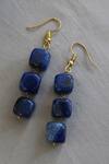 Buy_Do Taara_Blue Lace Cube Dangler Earrings _at_Aza_Fashions
