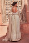 Shop_Nidhika Shekhar_Ivory Foil Georgette Embroidery Beads Basant Rani Bodice Anarkali With Dupatta _at_Aza_Fashions