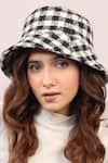 Shop_Hair Drama Co_Black Emily In Paris Houndstooth Pattern Bucket Hat _at_Aza_Fashions