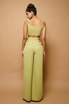 Shop_AHI Clothing_Green Imported Plain Scoop Neck Corset Top And Wide Leg Pant Set _at_Aza_Fashions