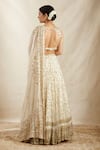 Shop_Astha Narang_White Nylon Embroidered Nakshi Scoop Neck Garden Bridal Lehenga Set  _at_Aza_Fashions