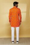 Shop_Mr. Ajay Kumar_Orange 100% Luxe Cotton Printed Floral Full Sleeved Shirt  _at_Aza_Fashions