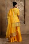 Shop_Omana By Ranjana Bothra_Yellow Cotton, Silk, Organza Gota Patti, Embroidery Noor Placement Kurta Set _at_Aza_Fashions