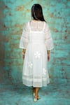 Jyoti Bansal_White Kota Doria Applique Round Neck Love Struck Midi Dress _Online_at_Aza_Fashions