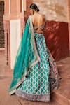 Aditi Gupta_Blue Banarasi Woven And Embroidered Vintage Pattern Bridal Lehenga Set _Online_at_Aza_Fashions