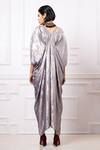 Shop_Megha Garg_Grey Sequins V-neck Split Sleeve Kaftan Jumpsuit _at_Aza_Fashions