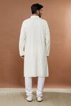 Shop_Aham-Vayam_Off White Cotton Sequins Nawaab Embroidered Kurta And Churidar Set_at_Aza_Fashions