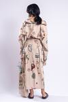 Shop_Doodlage_Beige Cotton Lea Abstract Print Maxi Skirt_at_Aza_Fashions