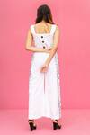 Shop_Label Shristi Chetani_White Cotton Square Neck Side Floral Print Panel Jumpsuit _at_Aza_Fashions