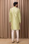 Shop Ankit V Kapoor Green Cotton, Silk Embroidery Vahid Yoke Kurta Set at Aza Fashions Shop_Ankit V Kapoor_Green Cotton, Silk Embroidery Vahid Yoke Kurta Set _at_Aza_Fashions