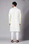 Shop_Hilo Design_White Linen Satin Embroidery Leaf Mogra Kurta Set _at_Aza_Fashions