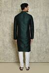 Shop_Naintara Bajaj_Green Kurtacotton Silk Woven Paisley Full Sleeves Pattern Kurta Set _at_Aza_Fashions