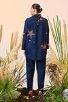 Shop_Shahin Mannan_Blue Poplin Star Splashes Shirt And Pant Set_at_Aza_Fashions
