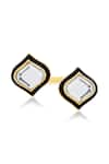 Shop_ISHARYA_White Enamel Amina Mirror Duo Ring _at_Aza_Fashions