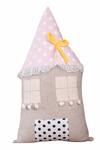 Shop_My Gift Booth_Beige Cotton Polka Dot Pattern Hut Shaped Cushion_at_Aza_Fashions