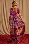 Shop_Paaprika_Purple Silk Handwoven Bandhani Pattern Polka Dots Saree _at_Aza_Fashions