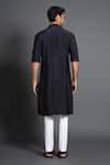 Shop Raghavendra Rathore Jodhpur Black Silk Embroidery Pintuck And Kantha Work Kurta at Aza Fashions Shop_Raghavendra Rathore Jodhpur_Black Silk Embroidery Pintuck And Kantha Work Kurta _at_Aza_Fashions