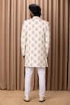 Shop_Ankit V Kapoor_Off White Cotton, Silk Embroidery Noor Floral Print Jacket And Kurta Set _at_Aza_Fashions