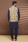 Shop_Linen Bloom_Multi Color 100% Linen New Aztec Print Bundi _at_Aza_Fashions