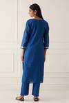 Shop Kamaltaas Blue Chanderi Silk, Lining Mulmul Pittan Floral Embroidered Kurta And Pant Set at Aza Fashions Shop_Kamaltaas_Blue Chanderi Silk, Lining Mulmul Pittan Floral Embroidered Kurta And Pant Set _at_Aza_Fashions