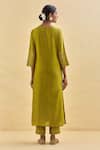 Shop Kamaltaas Green Chanderi Silk, Lining Mulmul Gota, Pittan Embroidered Kurta And Pant Set at Aza Fashions Shop_Kamaltaas_Green Chanderi Silk, Lining Mulmul Gota, Pittan Embroidered Kurta And Pant Set _at_Aza_Fashions