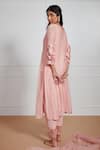 Shop_Label Mansi Nagdev_Pink Malai Chanderi Embroidery Mukaish Round Siddra Yoke Kurta Set _at_Aza_Fashions