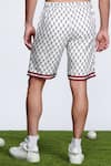 Shop_S&N by Shantnu Nikhil_Off White Twill Silk Printed Geometric Sncc Shorts _at_Aza_Fashions