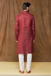 Shop_Samyukta Singhania_Wine Premium Linen Cotton Full Sleeve Kurta _at_Aza_Fashions