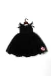 Buy Black Scuba Embroidery Floral Feather Detailing Dress For Girls by ...