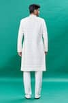 Shop_RNG Safawala_Off White Raw Silk Embroidery Thread Sherwani Set _at_Aza_Fashions