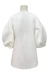 Shop_Jasmine And Alaia_White Cotton Satin Embroidery Calmin Placed Floral Applique Dress _at_Aza_Fashions