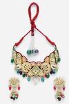 Buy_Dugran By Dugristyle_Multi Color Kundan Stone Drop Choker Set _at_Aza_Fashions
