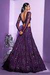 Shop_PARUL GANDHI_Purple Embroidered Stellar Floral Shimmer Embellished Lehenga Set _at_Aza_Fashions