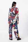 Shop_Saaksha & Kinni_Multi Color Satin Printed Abstract High Waist Trouser _at_Aza_Fashions