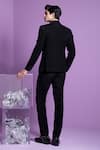 Shop_Contrast By Parth_Black Cotton Embroidery Nightfall Tuxedo Set _at_Aza_Fashions