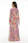 Shop_PS Pret by Payal Singhal_Multi Color Crepe African Notched Kaftan  _at_Aza_Fashions