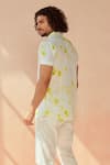 Shop_Seven_White Cotton Linen Blend Tie-dye Cosmic Dust Shirt _at_Aza_Fashions