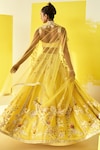 Ridhi Mehra_Yellow Blouse - Net/organza Lehenga - Lahya Bridal Pleated Set _Online_at_Aza_Fashions