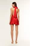 Deme By Gabriella_Red Satin Halter Neck Brittany Dress _Online_at_Aza_Fashions