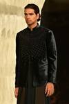 Shop_Rohit Gandhi + Rahul Khanna_Green Georgette Plain Spaced Out Pintuck Kurta _at_Aza_Fashions