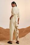 Shop_Cord_Off White Cotton Crinkle Printed Trail Top Stitch Jumpsuit _at_Aza_Fashions